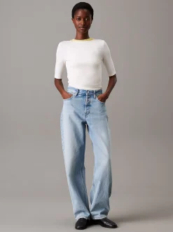 Calvin Klein Skinny Top mit U-Ausschnitt aus Modal^Damen T-shirts & Tops