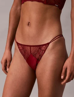 Calvin Klein Slips - CK Black Floral Lace^Damen Dessous|Unterhosen