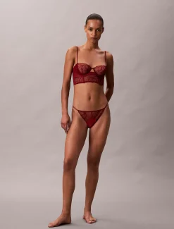 Calvin Klein Slips - CK Black Floral Lace^Damen Dessous|Unterhosen