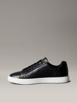 Calvin Klein Sneakers mit Leder-Emblem-Logo-Muster^Damen SneakerFrisch Eingetroffen