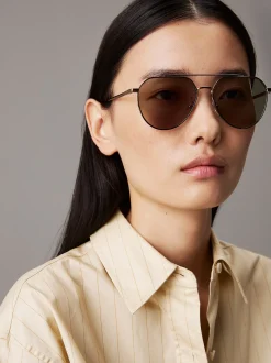 Calvin Klein Sonnenbrille Aviator CK24100S^Damen Sonnenbrillen|BademodeFrisch Eingetroffen