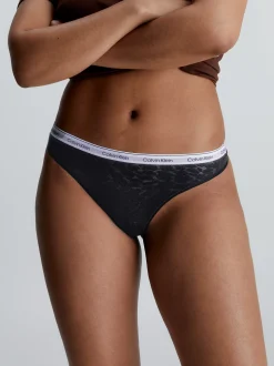 Calvin Klein Spitzen-String mit hohem Beinausschnitt^Damen Unterhosen|Strings