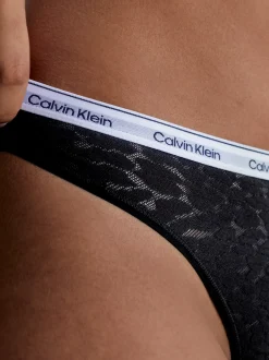 Calvin Klein Spitzen-String mit hohem Beinausschnitt^Damen Unterhosen|Strings