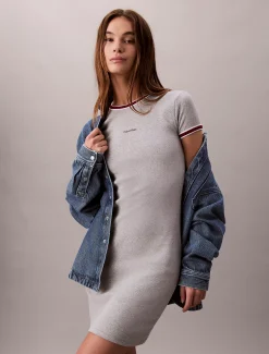 Calvin Klein Sportliches, schmales geripptes T-Shirt-Kleid^Damen Kleider & Röcke