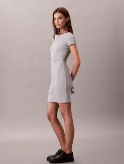 Calvin Klein Sportliches, schmales geripptes T-Shirt-Kleid^Damen Kleider & Röcke