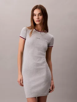 Calvin Klein Sportliches, schmales geripptes T-Shirt-Kleid^Damen Kleider & Röcke