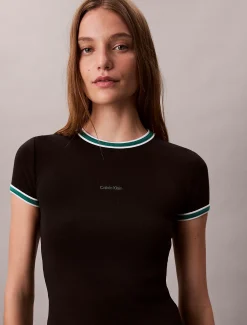 Calvin Klein Sportliches, schmales geripptes T-Shirt-Kleid^Damen Kleider & Röcke