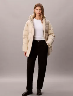 Calvin Klein Steppjacke mit Kapuze und Logo-Gürtel^Damen Stepp Jacken|JackenFrisch Eingetroffen