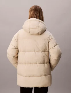 Calvin Klein Steppjacke mit Kapuze und Logo-Gürtel^Damen Stepp Jacken|JackenFrisch Eingetroffen