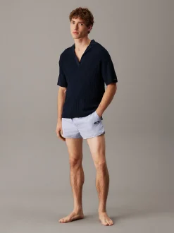 Calvin Klein Strand-Poloshirt aus weitmaschigem Strick^Herren BademodeFrisch Eingetroffen