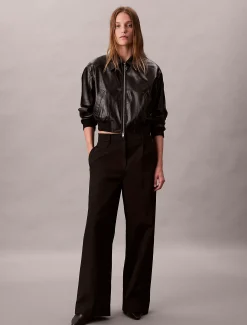 Calvin Klein Stretch-Chino-Plissee Hose mit weitem Bein^Damen Hosen & Shorts