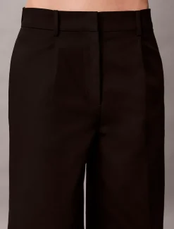 Calvin Klein Stretch-Chino-Plissee Hose mit weitem Bein^Damen Hosen & Shorts