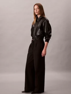 Calvin Klein Stretch-Chino-Plissee Hose mit weitem Bein^Damen Hosen & Shorts