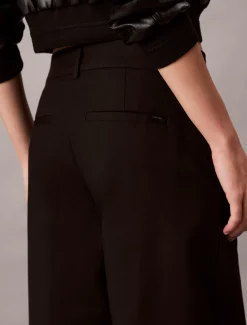 Calvin Klein Stretch-Chino-Plissee Hose mit weitem Bein^Damen Hosen & Shorts