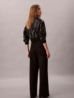 Calvin Klein Stretch-Chino-Plissee Hose mit weitem Bein^Damen Hosen & Shorts