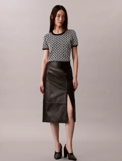 Calvin Klein Strick-Cap Sleeve Baby-T-Shirt^Damen Strickdesigns