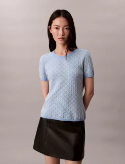 Calvin Klein Strick-Cap Sleeve Baby-T-Shirt^Damen Strickdesigns