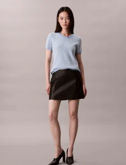 Calvin Klein Strick-Cap Sleeve Baby-T-Shirt^Damen Strickdesigns