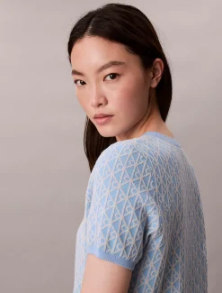 Calvin Klein Strick-Cap Sleeve Baby-T-Shirt^Damen Strickdesigns