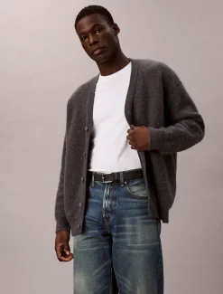 Calvin Klein Strickjacke aus gebürsteter Alpaka-Wollmischung^Herren Strickdesigns