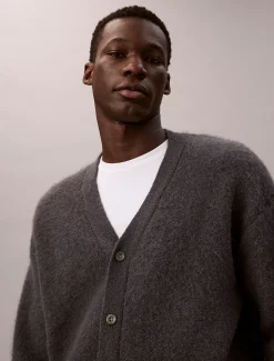 Calvin Klein Strickjacke aus gebürsteter Alpaka-Wollmischung^Herren Strickdesigns