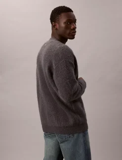 Calvin Klein Strickjacke aus gebürsteter Alpaka-Wollmischung^Herren Strickdesigns