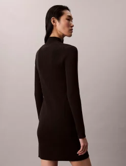 Calvin Klein Strickkleid aus Baumwolle mit Rollkragen^Damen Kleider & Röcke