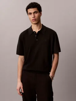 Calvin Klein Strick-Poloshirt aus Supima-Baumwolle^Herren Strickdesigns