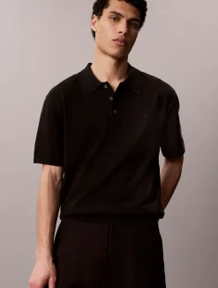 Calvin Klein Strick-Poloshirt aus Supima-Baumwolle^Herren Strickdesigns