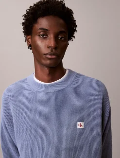 Calvin Klein Strickpullover aus Baumwolle mit Waffelstruktur^Herren Strickdesigns