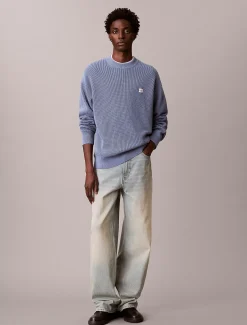 Calvin Klein Strickpullover aus Baumwolle mit Waffelstruktur^Herren Strickdesigns