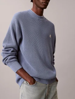 Calvin Klein Strickpullover aus Baumwolle mit Waffelstruktur^Herren Strickdesigns