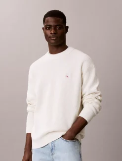 Calvin Klein Strickpullover aus Baumwolle mit Waffelstruktur^Herren Strickdesigns