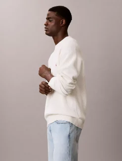 Calvin Klein Strickpullover aus Baumwolle mit Waffelstruktur^Herren Strickdesigns