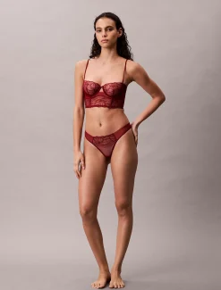 Calvin Klein String - CK Black Floral Lace^Damen Dessous|Unterhosen