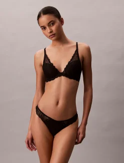 Calvin Klein String - CK Geo Lace^Damen Dessous|Unterhosen