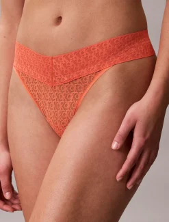 Calvin Klein String - Icon Logo Lace^Damen Unterhosen|Strings