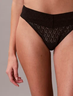 Calvin Klein String - Icon Logo Lace^Damen Unterhosen|Strings