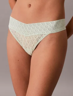 Calvin Klein String - Icon Logo Lace^Damen Unterhosen|Strings