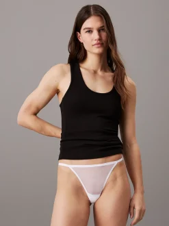 Calvin Klein String-Tanga aus transparentem Mesh^Damen Unterhosen|Strings
