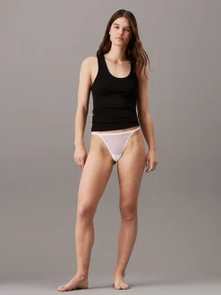 Calvin Klein String-Tanga aus transparentem Mesh^Damen Unterhosen|Strings
