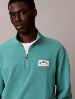 Calvin Klein Sweatshirt aus Baumwollfrottee mit Viertelreißverschluss^Herren Hoodies & Sweatshirts