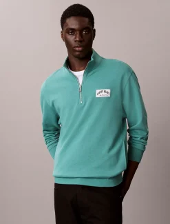 Calvin Klein Sweatshirt aus Baumwollfrottee mit Viertelreißverschluss^Herren Hoodies & Sweatshirts