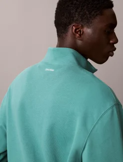 Calvin Klein Sweatshirt aus Baumwollfrottee mit Viertelreißverschluss^Herren Hoodies & Sweatshirts