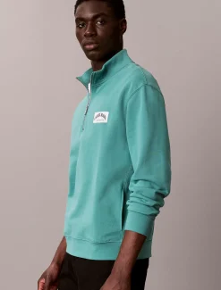 Calvin Klein Sweatshirt aus Baumwollfrottee mit Viertelreißverschluss^Herren Hoodies & Sweatshirts