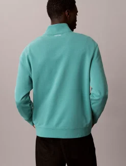 Calvin Klein Sweatshirt aus Baumwollfrottee mit Viertelreißverschluss^Herren Hoodies & Sweatshirts