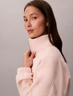 Calvin Klein Sweatshirt aus Fleece mit Reißverschluss am Hals^Damen Sweatshirts & Hoodies