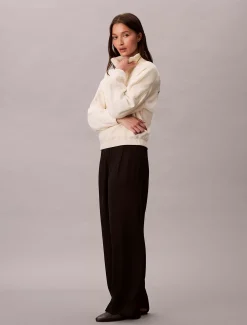 Calvin Klein Sweatshirt aus Fleece mit Reißverschluss am Hals^Damen Sweatshirts & Hoodies