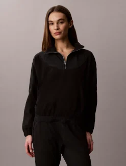 Calvin Klein Sweatshirt aus Fleece mit Reißverschluss am Hals^Damen Sweatshirts & Hoodies