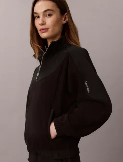 Calvin Klein Sweatshirt aus Fleece mit Reißverschluss am Hals^Damen Sweatshirts & Hoodies